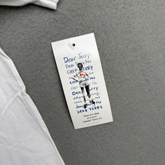 Terry Fox Run White Adidas Canada Men's XXL 2XL Active Wear Polyester Shirt NWT - Picture 7 of 8